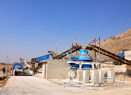 四川彭州基礎設施建設，單缸圓錐破，河卵石制砂機，河卵石制砂設備